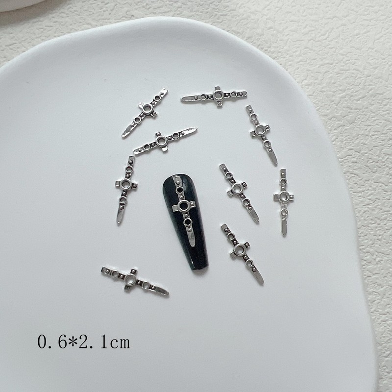 NAIL ANGELネイルアクセサリーランダム混合50粒入りパンク風誇張ダークブラックシリーズネイル合金アクセサリー JA022