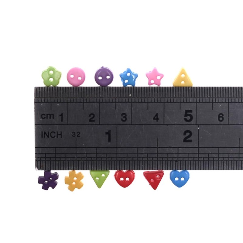 6mm 100Pcs Mixed Color and Style Mini Buttons for DIY