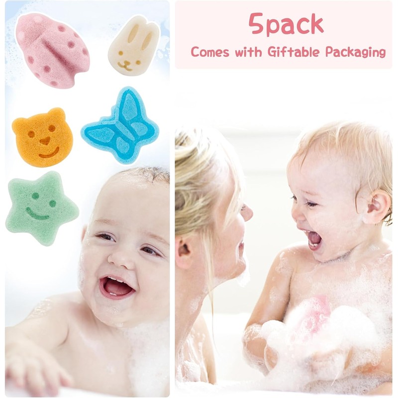 Juego De Esponjas Konjac Para Baño De Bebé LMSMW -