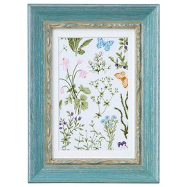 Larson Jules Nippon Larson Joule Photo Frame Monaco A5 (Medium Format = Inner Dimensions 5.0 x 8.3 inches (152 x 212 mm)), Includes Postcard Mat (Window Dimensions 3.7 x 5.6 inches (94 x 142 mm) Blue