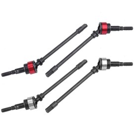 HERCHR 10.5cm / 4.13inch RC Axle Shaft 1/10 Axial, 4 Pieces Universal Drive Shaft High Carbon Steel Front Axle CVD Drive Shaft Remote Control Vehicle Model Accessories for SCX10 RC Car