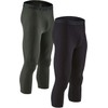 DEVOPS 2 Pack Men's 3/4 Compression Pants Athletic Leggings (X-Large,