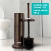 BROOKSTONE, Bronze Metallic Toilet Brush with Holder, Long Handle for