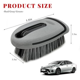 NYTKL Carpet and Upholstery Cleaning Brush, Stiff Bristle Detailing Scrubber for Car Interior & Home, Portable Ergonomic Scrub Brushes for Floor Mat Carpet Leather Seat Couch (Gray)