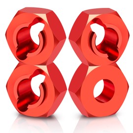 JGGZONE 4PCS Aluminum Wheel Hex Hub Extenders Adaptor Combiner Coupler RC Wheel Hex Drive Adapter Compatible with Losi 1/24 Micro-B 2WD Buggy Upgrade Parts (Red)