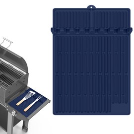 Griddle Mat Barbeque Grilling Accessories Tools for Blackstone, Silicone Mat with Drip Pad, Side Shelf Mat Grill Pad for Outdoor Grill Kitchen
