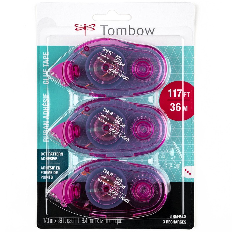 Tombow 62149 Mono Adhesive Dots Applicator Refills, 3-Pack. Easy to