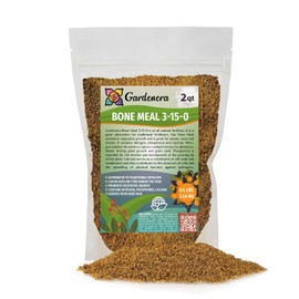 Premium 4-12-0 Organic Bone Meal Fertilizer by Gardenera - 2 Quart - All-Natural Plant Food Source of Nitrogen and Phosphorus for Bulbs, Gardens, Potted Plants, Trees, and Shrubs