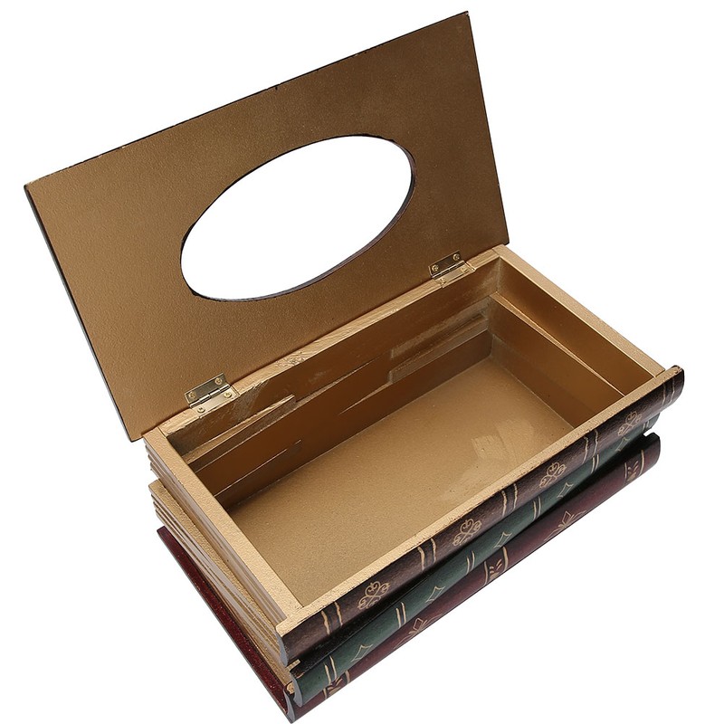 Book Shaped Tissue Box Home Decoration Storage Props Office Ornaments