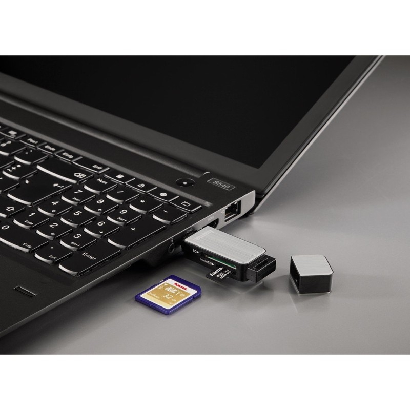 Hama USB 3.0 Kartenleser mit Aluminiumgehäuse (SD, SDHC, SDXC, microSD/microSDHC/microSDXC,