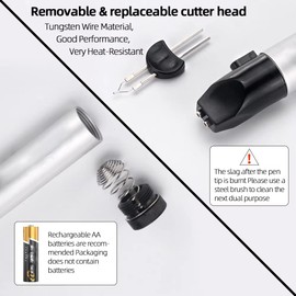 CYSFETENA Thread Burner Pen, Handheld Thread Zapper,Quick Melt One Touch Beading Cord Burner Tool for Burning and Trimming Thread, Wood Heat Transfer Ironing Fast Melting Wax, 5.25 Inches