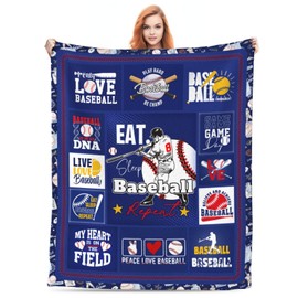Baseball Blanket for Boys Men Women, Baseball Gifts for Boys Kids 8-12,Cozy Soft Warm Baseball Flannel Plush Throw Blanket for Baseball Lover Coach Teens,Baseball Stuff 60"x50"