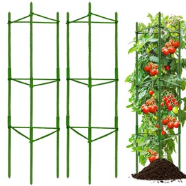 Moirsunt 2 Pack Tomato Cage for Garden Plant Support - Up to 48inch Plant Stakes Tomato Cages, Cucumber Tomato Trellis for Potted Plants, Garden Trellis for Climbing Plants Flowers
