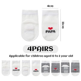4 Pairs Of Baby Cotton Socks, Cute Letter Socks, Baby Clothing Accessories, Newborn Socks.