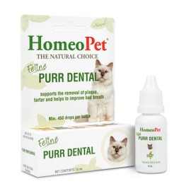 HomeoPet Feline Purr Dental, Safe and Natural Tooth and Dental Care for Cats, 15 Milliliters