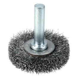 Weiler 17951 1-1/2" Stem-Mounted Crimped Wire Radial Wheel, .008" Steel Fill, 1/4" Stem, Made in The USA (Pack of 10)