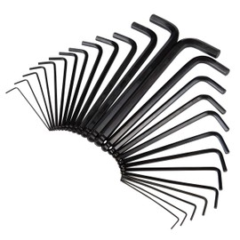 Steelman 26-Piece Long Arm Ball End Hex Key Wrench Set, Inch/Metric (SAE/MM), Extended Length Driver Shafts for Long Reach, Machined Ball Ends for Tight Spaces