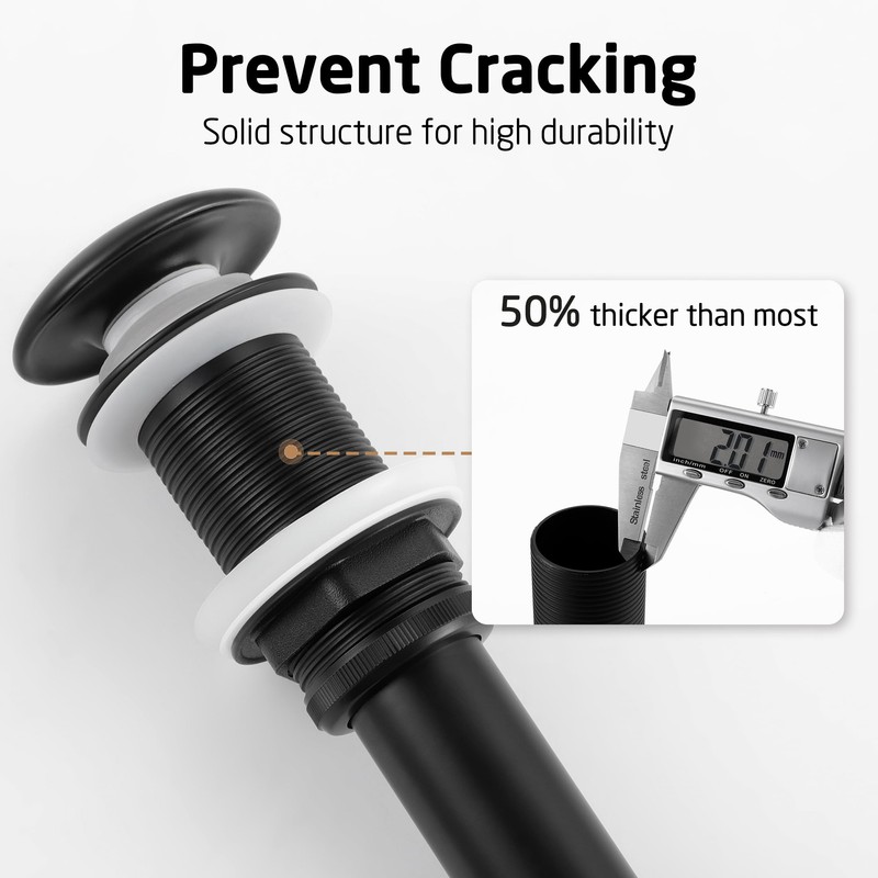 KES Bathroom Sink Drain Without Overflow, Solid Ceramic Cap Pop