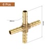 QUARKZMAN Pack of 6 Brass 4-Way Pipe Fittings, 1/4 Inch