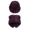 Women Winter Faux Rabbit Fur Trimmed Cloche Hat with Scarf