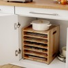 HAIDAIYA 7 Tiers Cookie Sheet Organizer for Cabinet, Wooden Tray