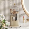 Yuzita Makeup Brush Holder Organizer with Lid, Rotating Dustproof Make