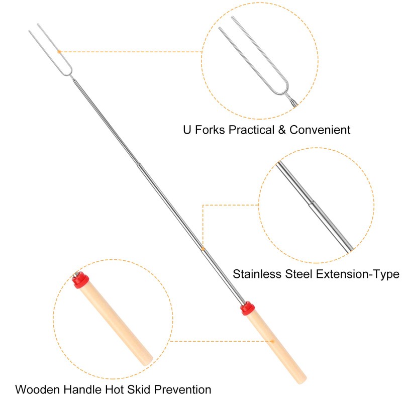 Marshmallow Roasting Sticks, Telescoping Smores Sticks for Open Fire Pit,
