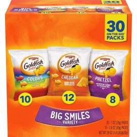 Undisclosed Goldfish Crackers Big Smiles Variety Pack with Cheddar, Colors, and Pretzels, Sn