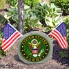 Red Carpet Studios Military Garden Stone with Flags, 10", United