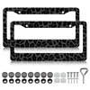 Black Leopard Print License Plate Frames - 2 Pack Animal
