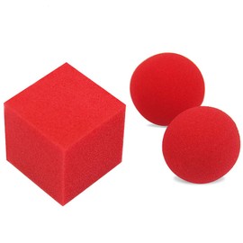 Doowops Magic Magic Sponge Ball, Rounded Corners, High Elasticity, 2 Round, 1 Square, Close Scenic Stage Magic Tool, Magic Tool