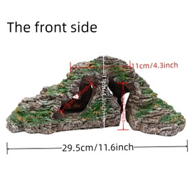 Reptile Hideouts,Resin Reptile Cave Habitat for Leopard Geckos, Lizards, Turtles, Snakes and Amphibians. (Circular Island Platform, Large)