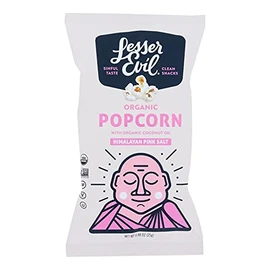 Lesser Evil Popcorn - Organic - Himalayan Pink - .88 oz - case of 18 - Gluten Free - Dairy Free - Yeast Free - Wheat Free-Vegan