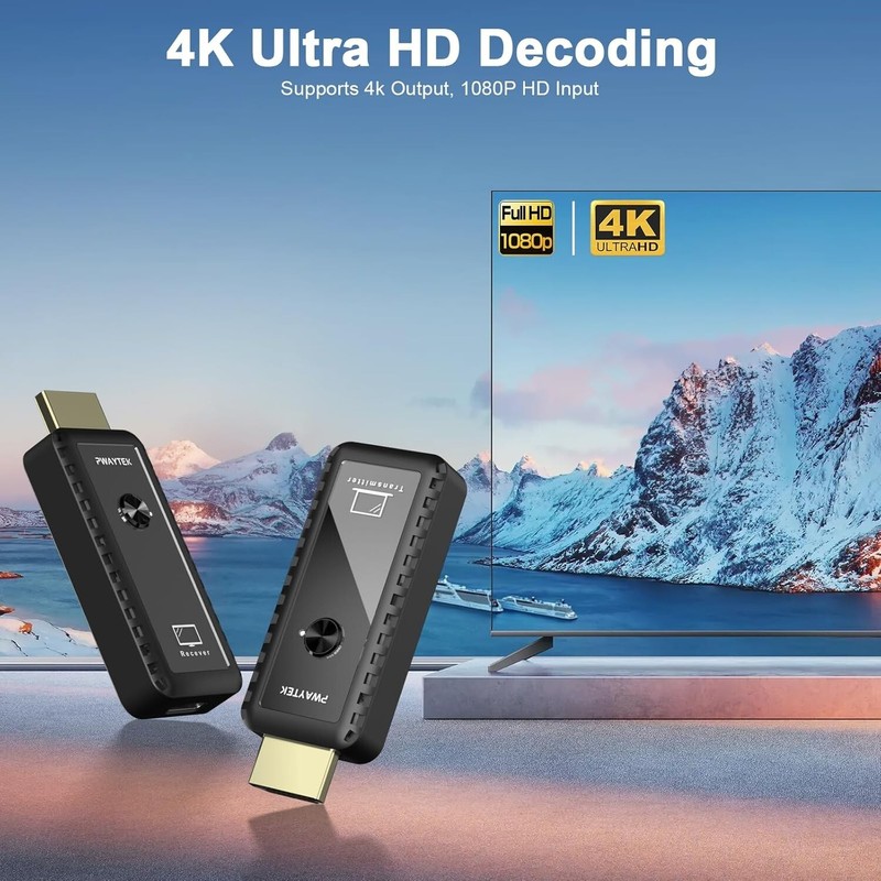 PWAYTEK Store Wireless HDMI Transmitter and Receiver, Plug & Play