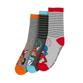 ONOMATO! Miraculous Lady Bug Rena Rouge BunnyX Kids Girls Socks Set 3 Pairs, multicoloured, 23 - 26