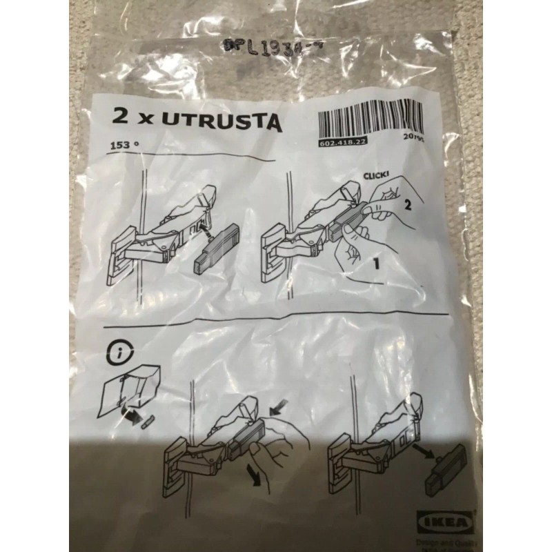 IKEA 2 IKEA UTRUSTA 602.418.22 Door Damper Hinge Soft Close