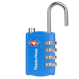 5 Pack TSA Luggage Locks with 4 Digit Combination - Heavy Duty Set Your Own Padlocks for Travel, Baggage, Suitcases & Backpacks – Blue
