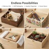 Large Unfinished Wooden Box with Hinged Lid, 10.6" x 7.6"