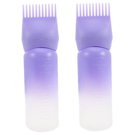 FOMIYES 2pcs Hair Oil Bottle Applicator Salon Hair Dyeing Comb with Gradient for Hair Coloring Oiling Shampooing Conditioning