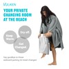 Vulken Thick Hooded Beach Towel Changing Robe, 3/4 Sleeve Surf