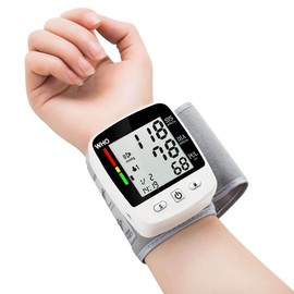 Wrist Cuff Blood Pressure Monitor Electric Tonometer Digital Smart Voice Sphygmomanometer Electronic Rechargeable BP Monitors Large Screen BP Apparatus Digital with 2x90 Memory Record