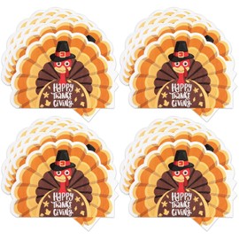 HOWAF 60 PCS Thanksgiving Turkey Paper Napkins, Happy Thanksgiving Turkey Disposable Napkins for Fall Harvest Thankful Party Tableware Family Dinner, 6 x 5 inch Turkey Disposable Napkins