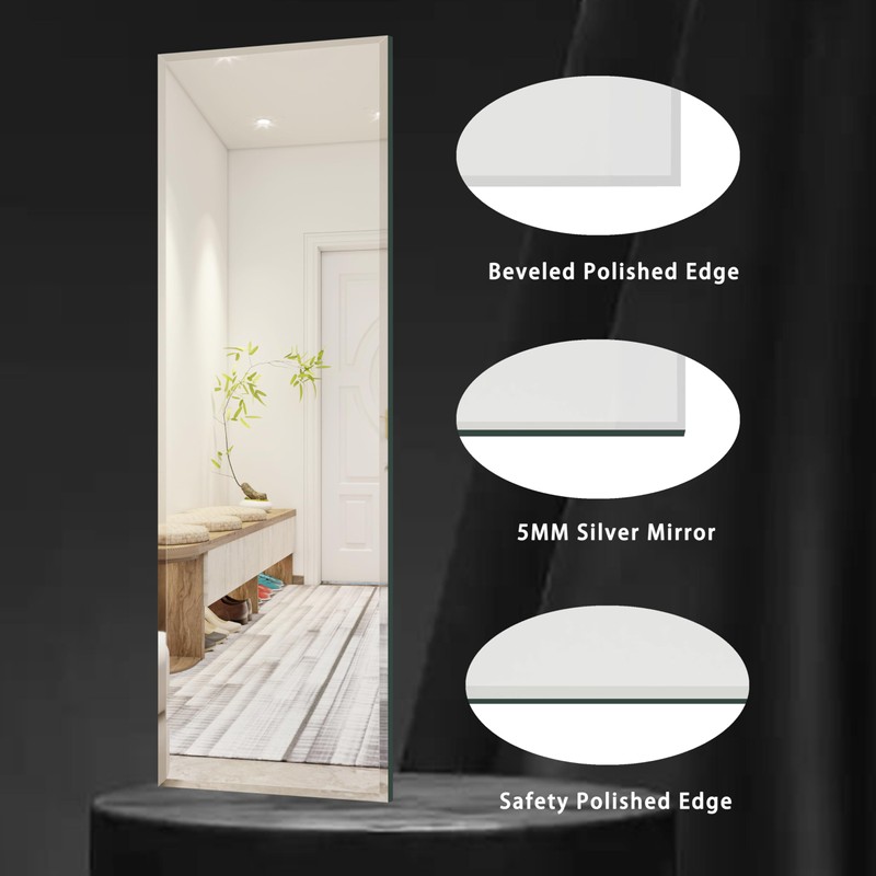YUNSHANGGE Full Length Mirror Door Hanging, 51X16 Full Length Hanging,Beveled