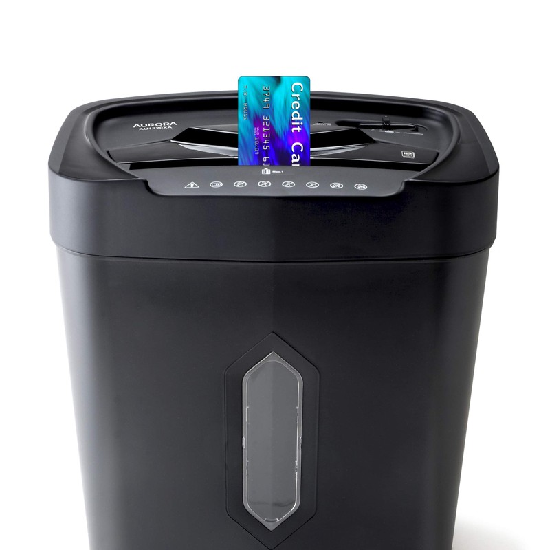 Aurora 12-Sheet Crosscut Paper and Credit Card Shredder with 5.2