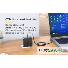 CYD 45W 19V 2.37A Notebook Power Supply Charger Cable for Asus Charging Cable Laptop E406m UM431d X540-X540L-X540LA-X540S-X540SA Vivobook F201E-Q200E-S200E X200E-X201E-X202E Laptop Charging charging