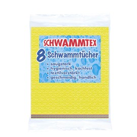 Spontex Sponge Cloth Value Pack of 8, Extremely Absorbent and Durable, Made of Viscose, Biodegradable (1 x 8 Pieces)