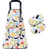 HIQUACC Kids Art Apron Set with 2 Detachable Sleeves Waterproof