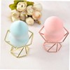 FRCOLOR Stylish Powder Puff Stand 2pcs Stainless Steel Holder Bracket