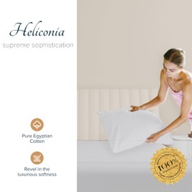 Carressa Linen 100% Egyptian Cotton Pillow Cases Standard/Queen Size Set of 2 - Luxury 1500 Thread Count Sateen White Pillow Cases, Silky Soft Cotton Pillowcases Fits Standard & Queen Pillows