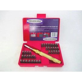 Code Auto Tools 38pc Letter And Number Punch Set Solid Brass Automatic Punch Two Symbols W/Case